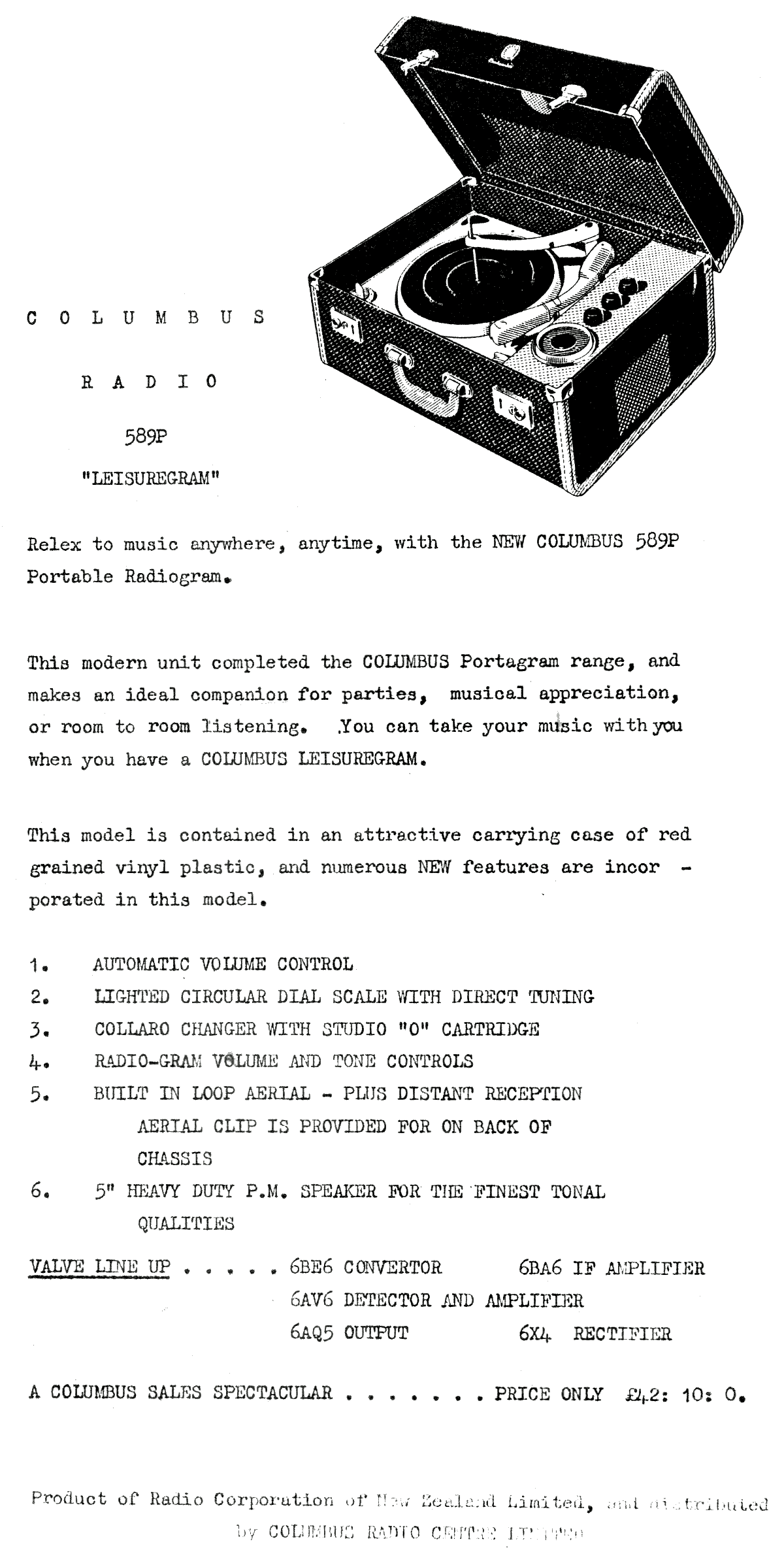 Columbus 589P 'Leisuregram'