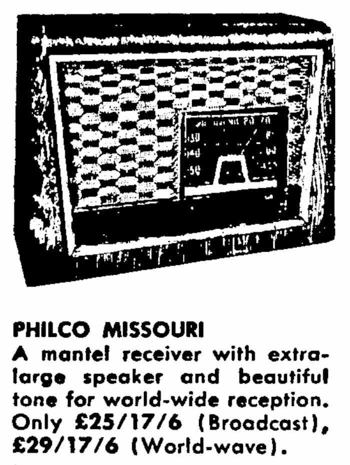 Philco model 503 'Missouri'